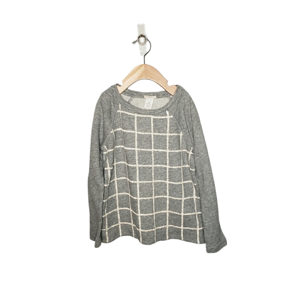 J. Crew Crewcuts Size 8 Grey Sequin Grid Sweatshirt Top